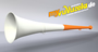 original my vuvuzela, 2-teilig, wei | orange