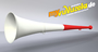 original my vuvuzela, 2-teilig, wei | rot