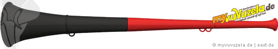 original my vuvuzela, 2-teilig, schwarz | rot