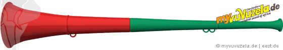 original my vuvuzela, 2-teilig, rot | grün