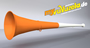 original my vuvuzela, 2-teilig, orange | wei