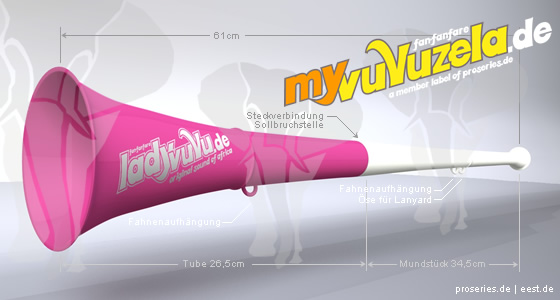 Bild Lady Vuvuzela in Pink und Weiss