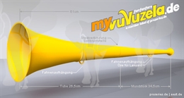 original my vuvuzela, 2-teilig, gelb-gelb