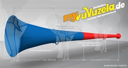 original my vuvuzela, 2-teilig, rot-blau
