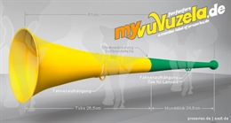 original my vuvuzela, 2-teilig, grn-gelb