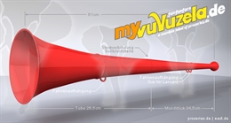 original my vuvuzela, 2-teilig, rot | rot