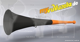 original my vuvuzela, 2-teilig, orange | schwarz