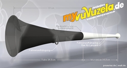 original my vuvuzela, 2-teilig, wei | schwarz