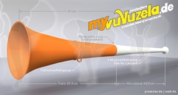 original my vuvuzela, 2-teilig, wei | orange