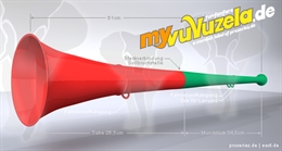 original my vuvuzela, 2-teilig, rot | grn