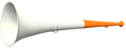 Vuvuzela 61cm orange-weiss