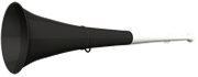 Vuvuzela 61cm weiss-schwarz